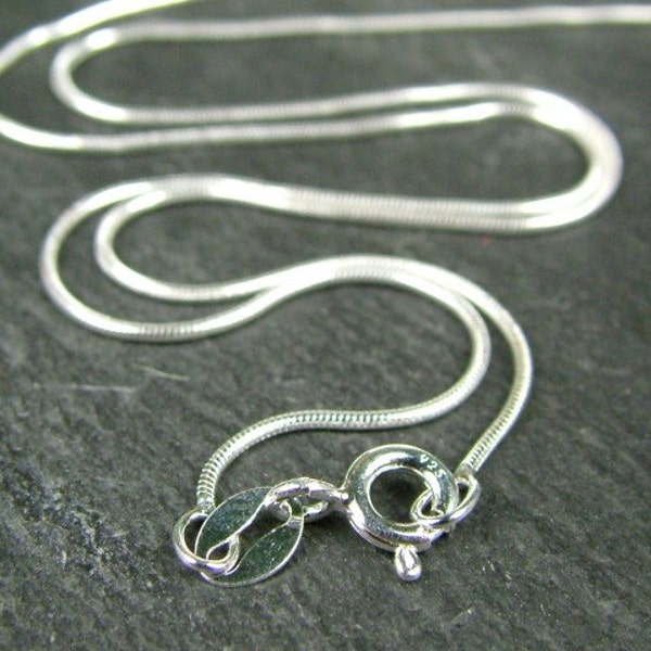 Collar de cadena de serpiente de plata esterlina de 18 pulgadas