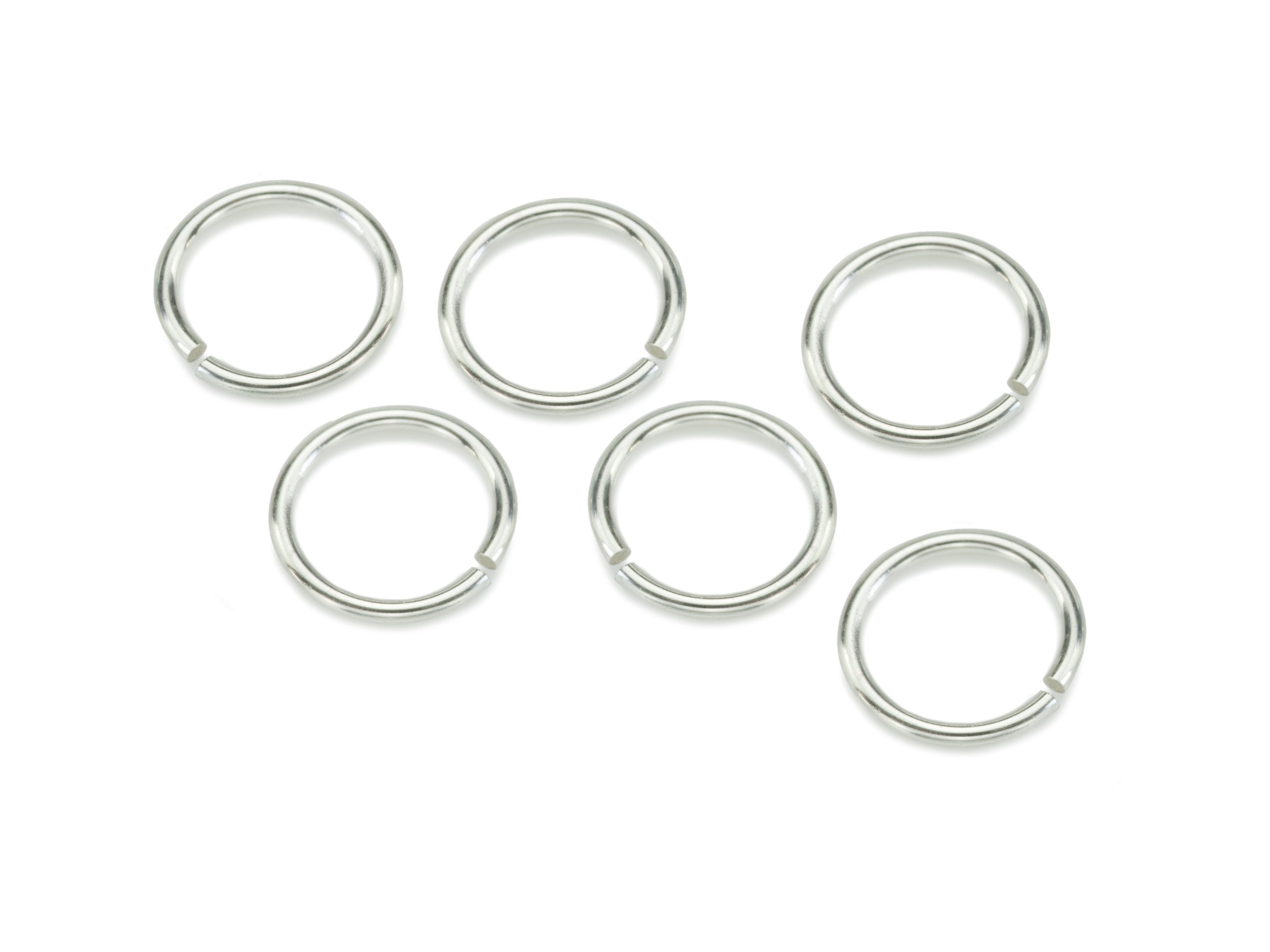 Lote De 10 Anillos De Salto (Jump Rings) Abiertos De Plata Esterlina 925 - Calibre 20, Diámetro 6 Mm - Para Bisutería