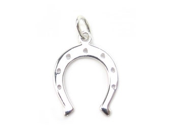 Sterling Silver Horseshoe Pendant Charm 18mm