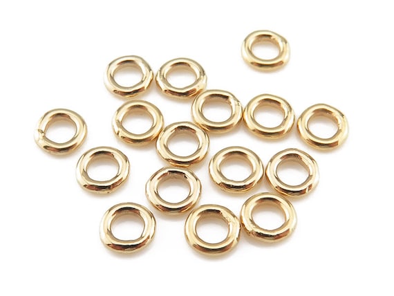 10pcs 6mm 22ga CLOSED 14k Gold Filled Jump Ring, Close Jump Ring