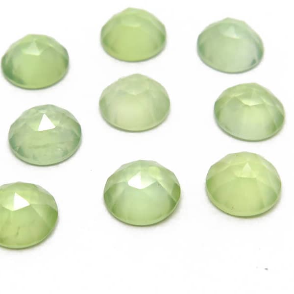 Prehnite Rose Cut Round Cabochon Gemstone ~ Various Sizes