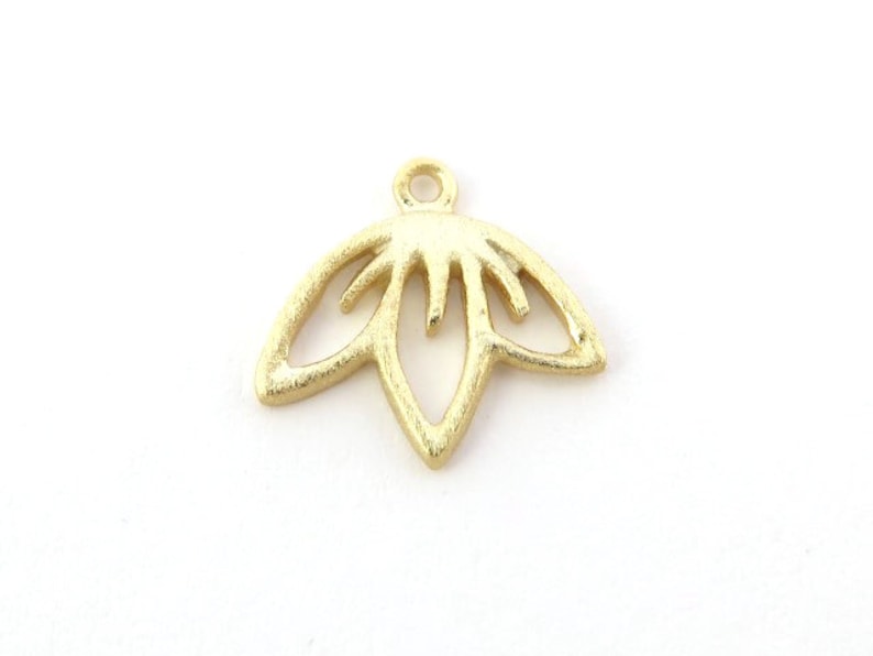 Gold over 925 Sterling Silver Cherry Blossom Charm image 1