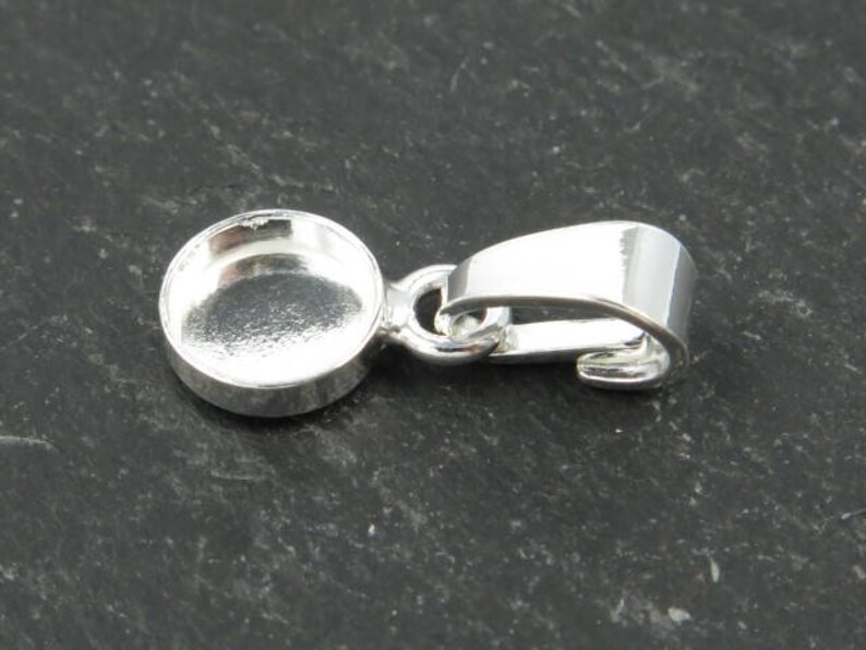 Sterling Silver Bail With Bezel Pendant Etsy