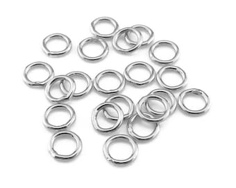 10 pcs Sterling Silver Closed Jump Ring 4mm ~ 22ga