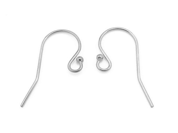 Solid 925 Sterling Silver earring wires with open Loop, earring wires for  jewelry making hypoallergenic
