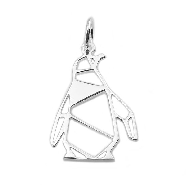 Sterling zilveren origami pinguïn hanger 19 mm