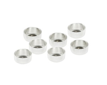 10 piezas de ajuste de copa de bisel de plata esterlina de 5 mm