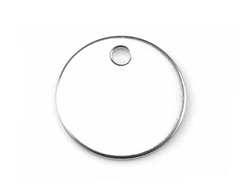 Sterling Silver Round Tag 8mm