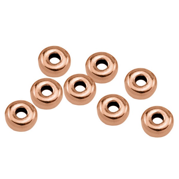 Rose Gold Vermeil Rondelle Bead 3.5mm ~ Pack of 10