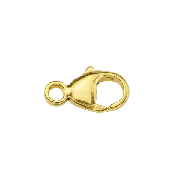 Gold Plated Vermeil Silver Carabiner/Trigger/Lobster Clasp 9mm