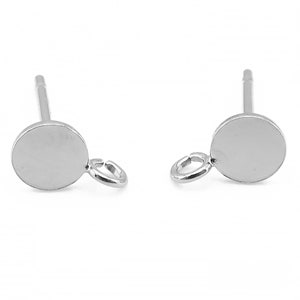 Sterling Silver Disc Ear Posts 4mm ~ PAIR