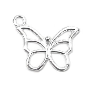 Sterling Silver Butterfly Charm 15mm