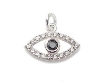 Charm de ojo malvado de plata de ley de 13 mm