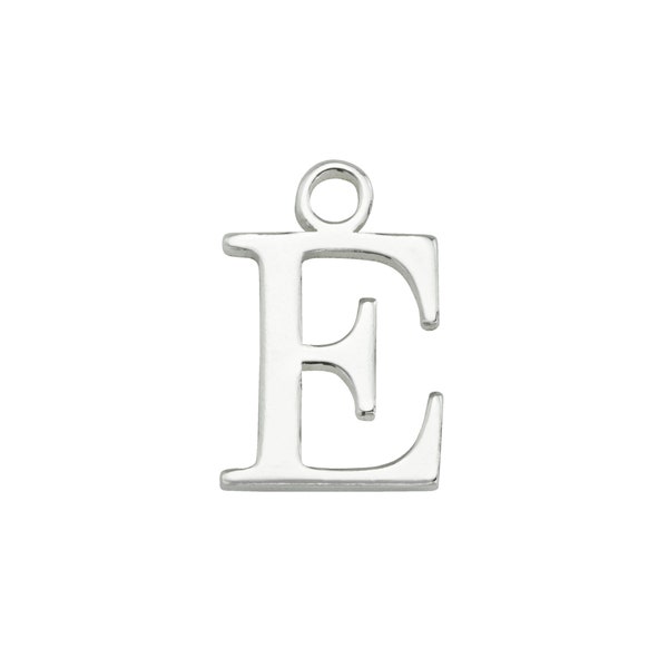 Sterling Silver Alphabet Charm ~ E