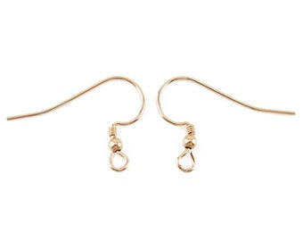 Gold Filled Bead with Coil Ear Wire ~ PAIR