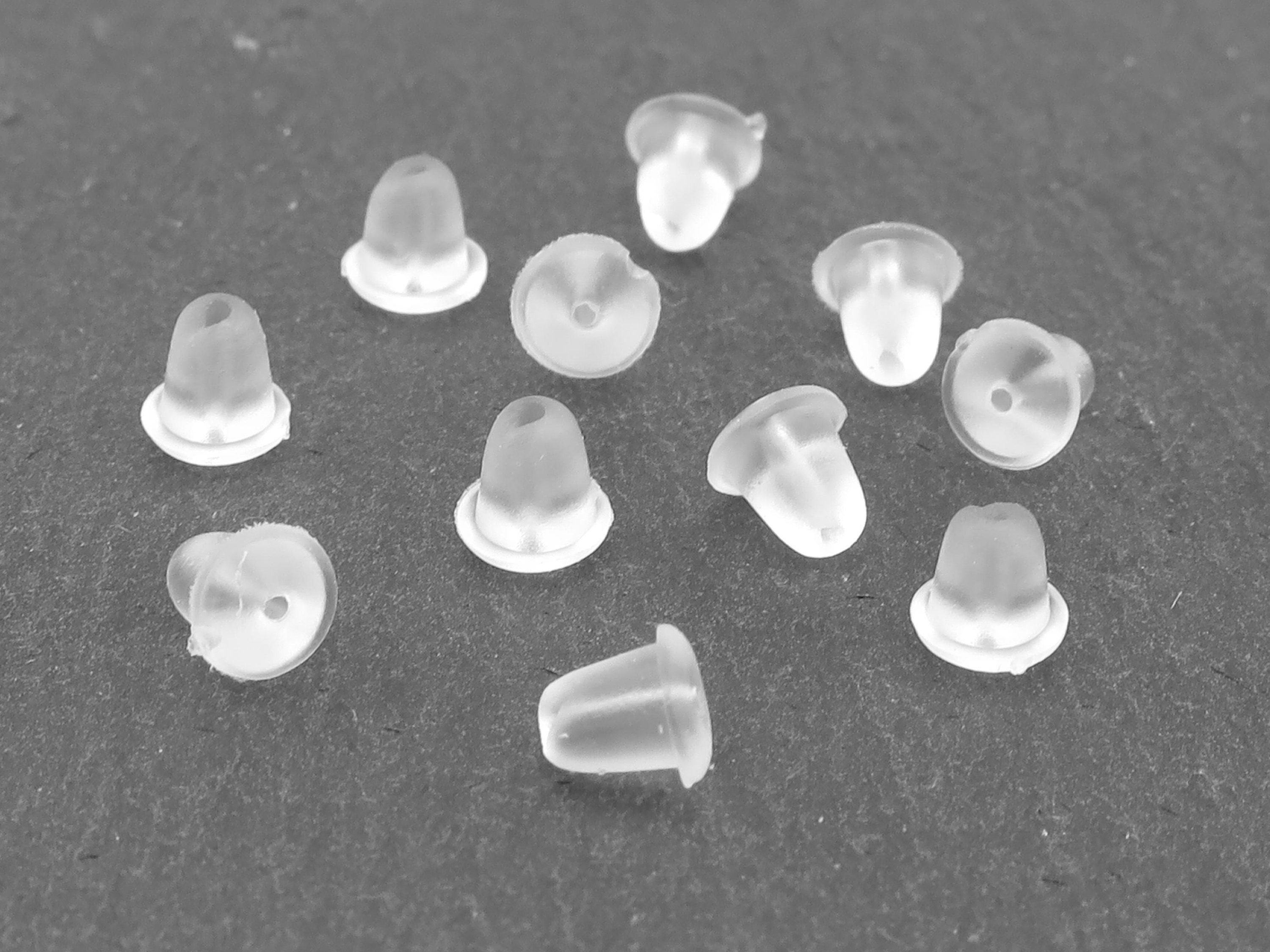 100 X Soft Plastic Replacement Earring Backs Tube Back Stoppers Earnuts 