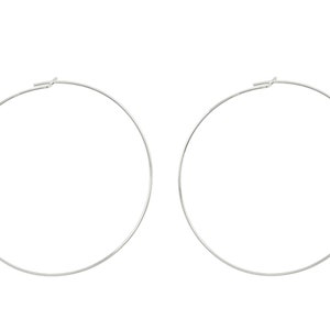 Sterling Silver Beading Hoop 45mm ~ PAIR