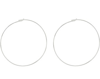 Sterling Silver Beading Hoop 45mm ~ PAIR