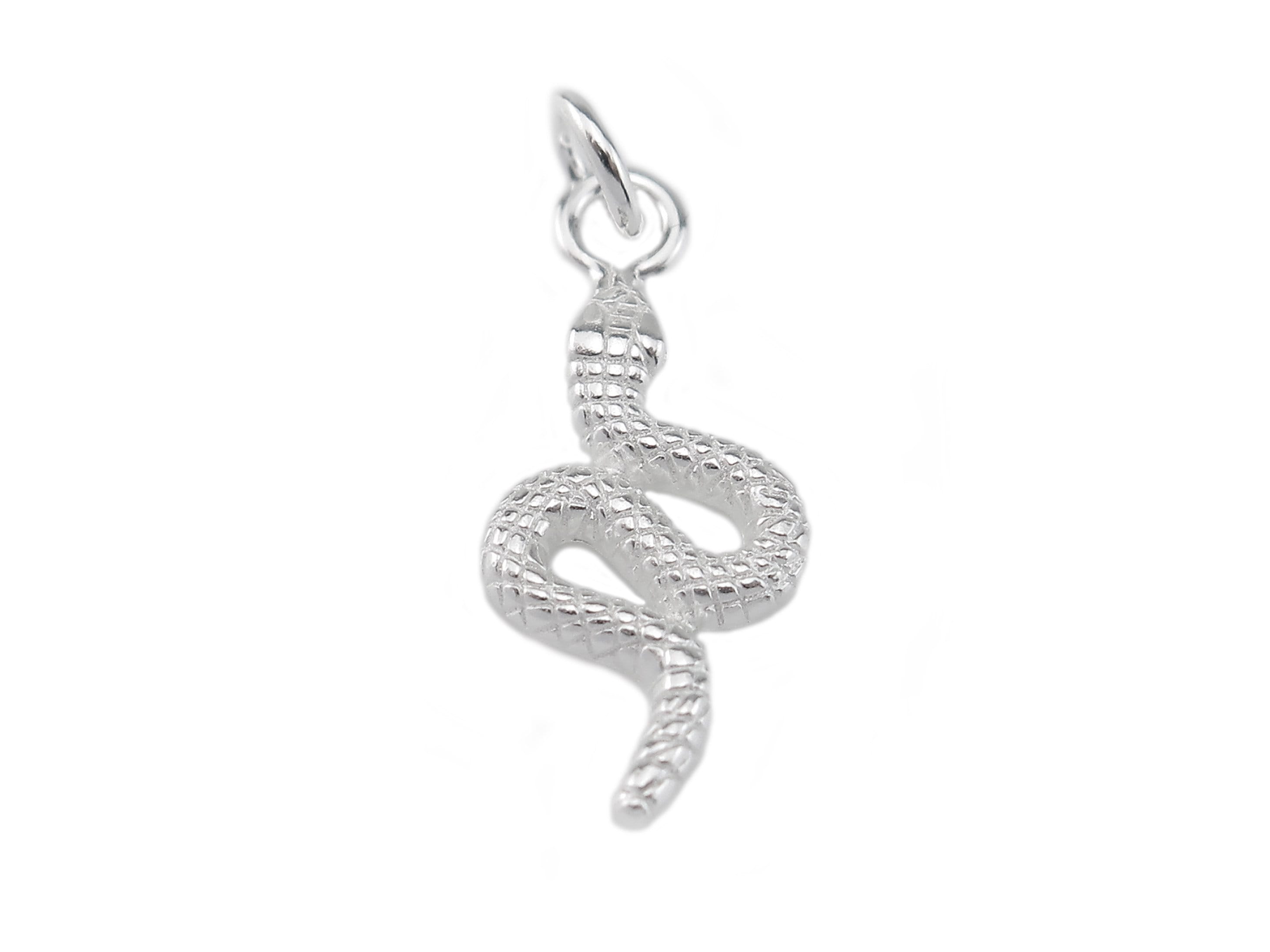 Sterling Silver Snake Pendant 20mm - Etsy