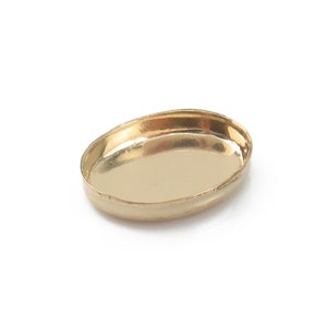 Gold Filled Oval Bezel Cup Setting 8mm x 6mm