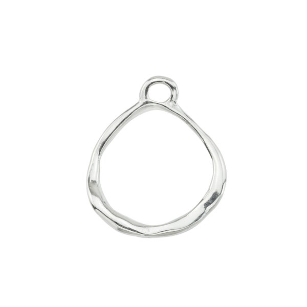 Sterling Silver Organic Circle Pendant 14mm