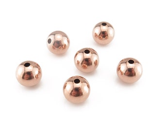 Rose Gold Filled Plain Bead 10mm