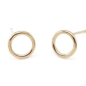 Gold Filled Round Circle Ear Posts 7mm ~ PAIR