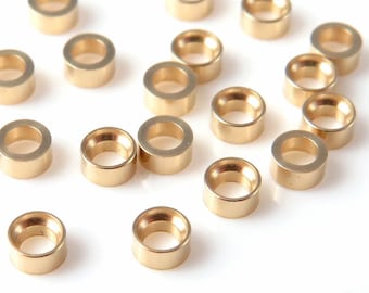 Tubo de bisel redondo de oro macizo de 14 quilates de 2 mm ~ 1 pieza