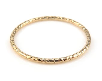 Gold Filled Sparkle Stacking Ring 17.7mm ~ Size J / US 5 / EU 50