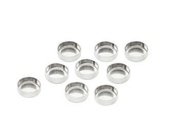 10 pcs Sterling Silver 6mm Bezel Cup Setting