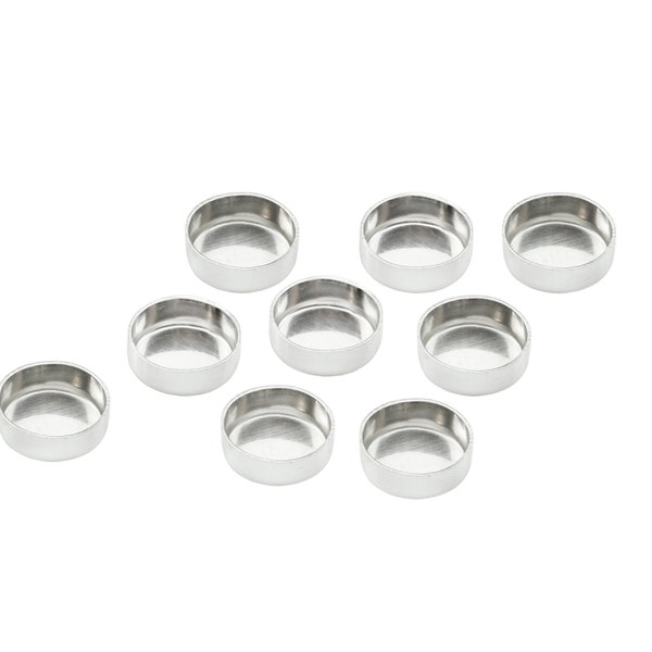 10 piezas de ajuste de copa de bisel de plata esterlina de 6 mm
