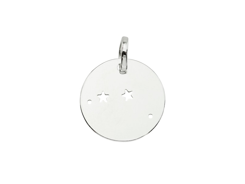 Sterling Silver Aries Constellation Pendant 18mm image 1