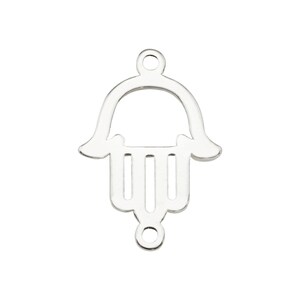 Connecteur à main Hamsa en argent sterling 15.5mm