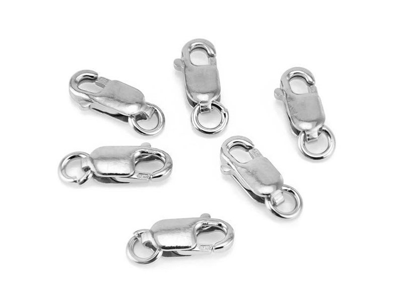 Sterling Silver Lobster Claw Clasp wOpen Ring 8mm