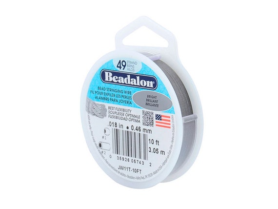 Beadalon 49 Strand Stringing Wire 0.018" (0.46mm) - Bright - 10 ft