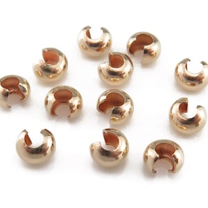 10 pcs Gold Filled Crimp Cover 4mm