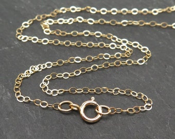 16 Inch 14K Gold Filled Flat Cable Chain Necklace