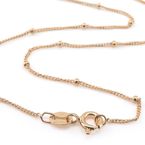 16 Inch 14K Gold Filled Satellite Chain Necklace with Spring Clasp