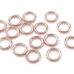 10pcs Rose Gold Vermeil Closed Jump Ring 5mm ~ 19 gauge