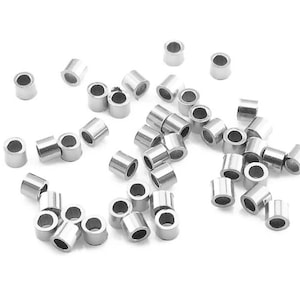 50 piece, 3x3mm Crimp Beads, Sterling Silver Crimp Tubes, Crimping Beads,  Jewelry Tubing, Finish Jewelry Ends, Big Crimps