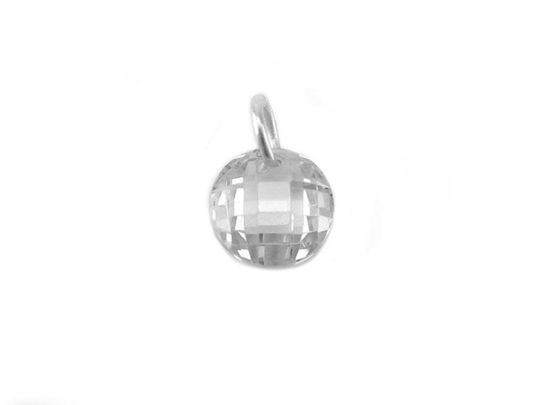 Cubic Coin Cubic Zirconia Sterling Silver Coin Charm 6mm - Etsy