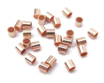 10 pcs ~ Rose Gold Filled Crimp 2mm x 2mm