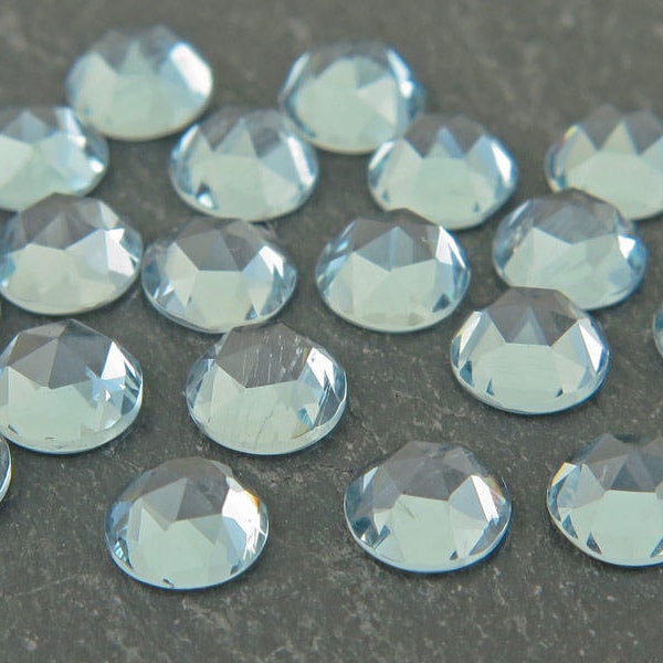 Aquamarine Rose Cut Cabochon Round Gemstone ~ Various Sizes