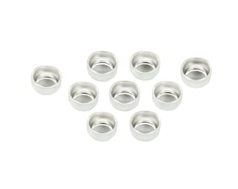 10 pcs Sterling Silver 3mm Bezel Cup Setting