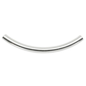 Tubo curvo de plata de ley de 38 mm x 3 mm