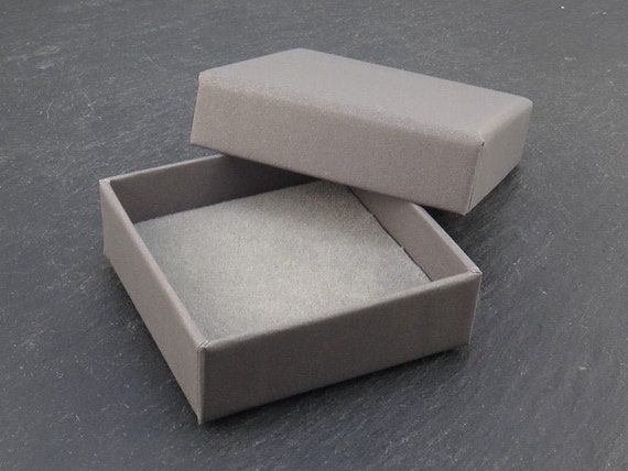 Earring/Pendant Box with Foam Insert ~ Grey / Gray ~ 55mm x 55mm