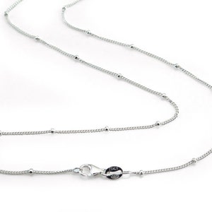 18 Inch Sterling Silver Satellite Necklace with Lobster Clasp