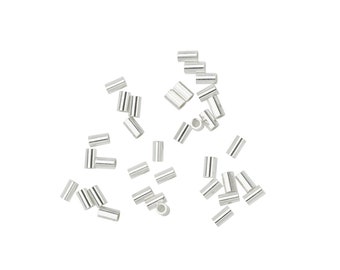 50 pcs ~ Sterling Silver Crimp 2mm x 1mm