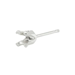 May include: Silver earring setting with a prong setting for a round stone.