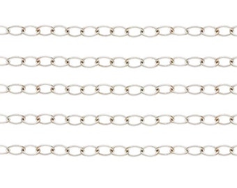 Sterling Silver Cable Chain 3 x 2.2mm ~ by the Foot